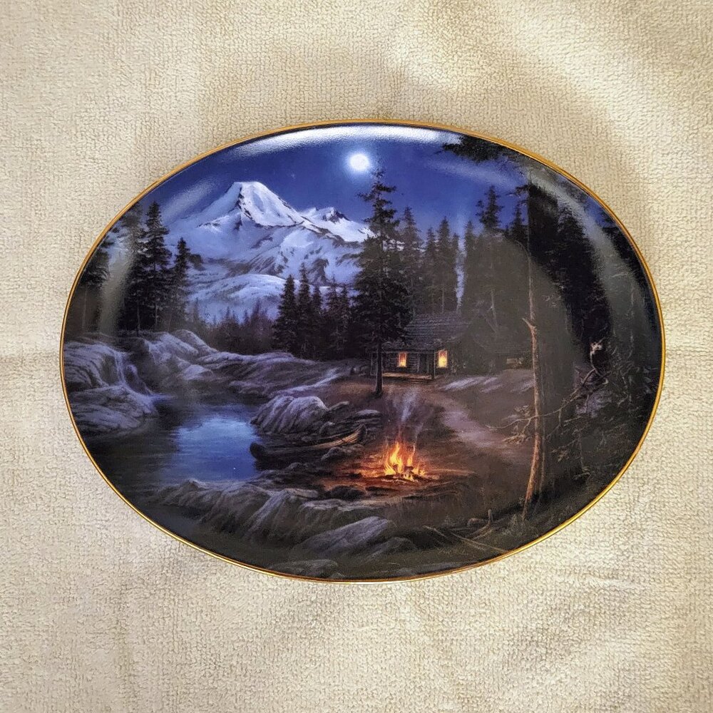 FRED BUCHWITZ Limited Edition "COMFORT BY THE CAMPFIRE LIGHT" Fine Porcelain Pla